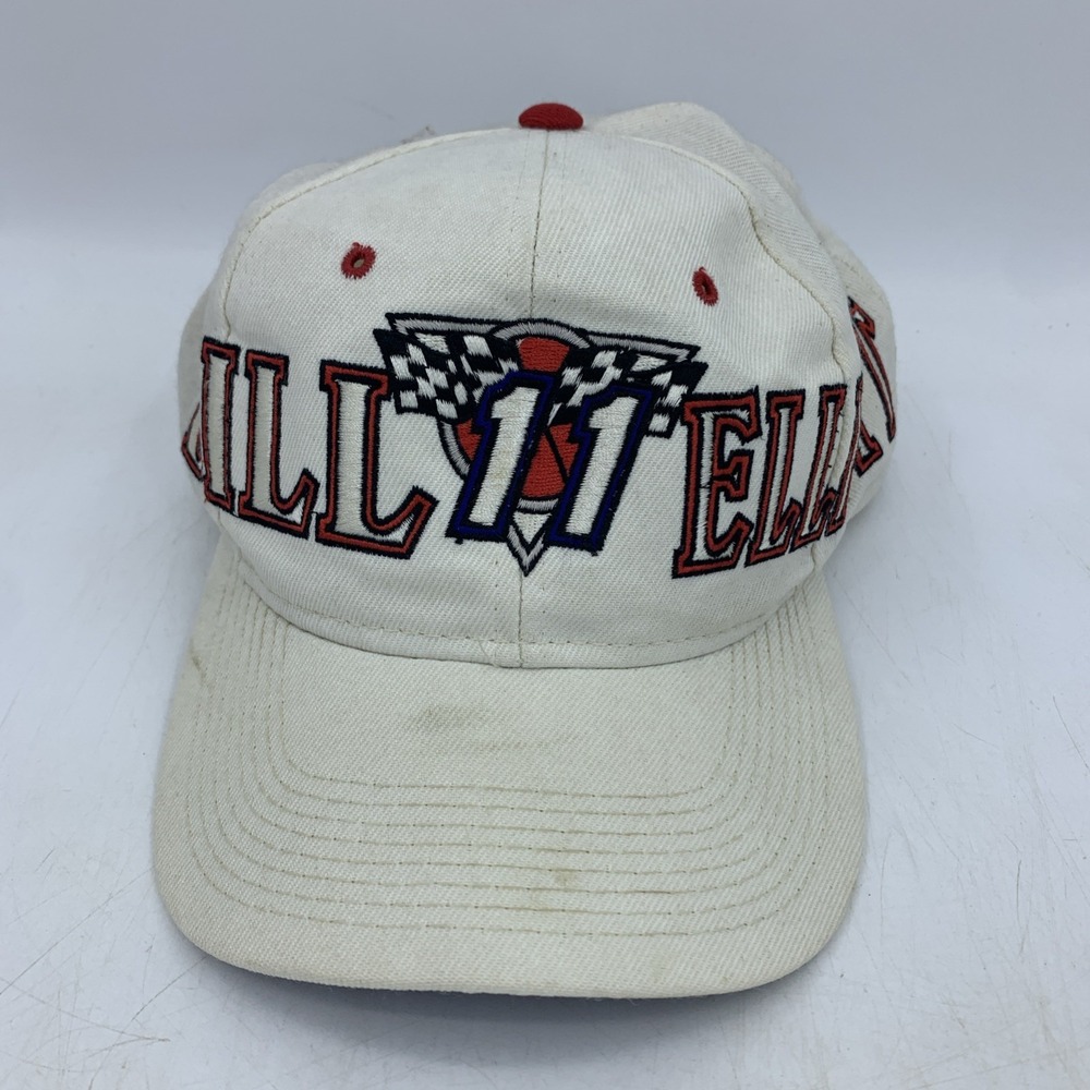 Vintage Bill Elliott #11 NASCAR Checkered Flags SnapBack Trucker Hat Wool Blend